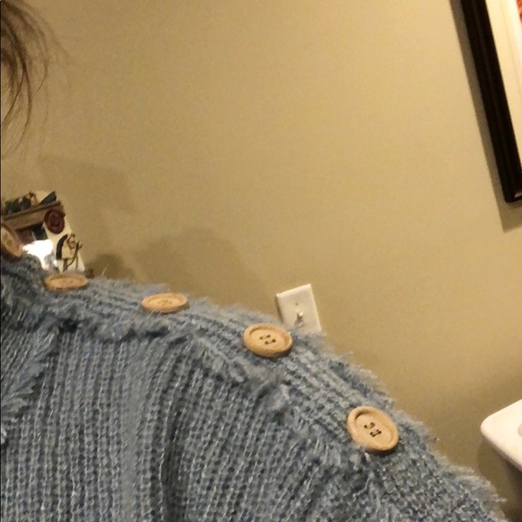 Light blue — not grey - sweater with bell sleeves - Picture 4 of 5